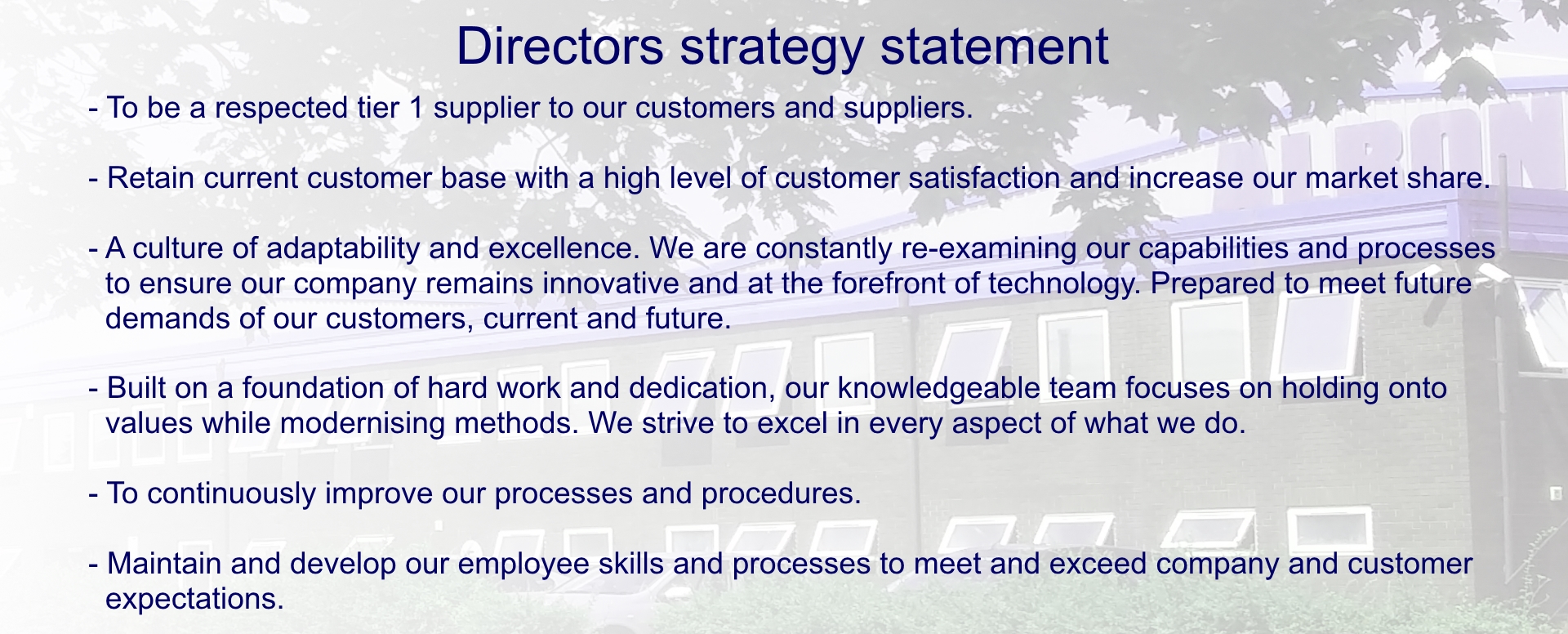 Directors Strategy Statement HomePage At the very bottom